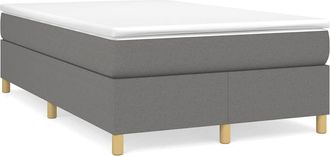 vidaXL Cama Box Spring Con Colch&oacute;n Tela Gris Oscuro 120x190 Cm Vidaxl