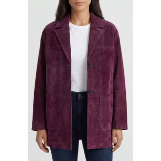 NVLT Patch Pocket Suede Jacket in Bordeaux at Nordstrom, Size X-Small