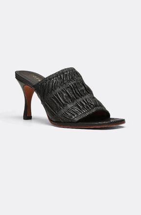 Joie Womens Joie Lisa Lisa08-Blk Mule Black Ruched Leather High Heel FZP005