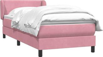 vidaXL Vidaxl - Cama Box Spring Con Colch&oacute;n Terciopelo Rosa 100x220 Cm