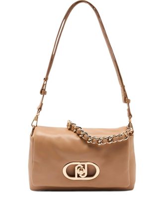 Liu Jo LaPuffy medium gevlochten crossbodytas met kettinglogo - Beige