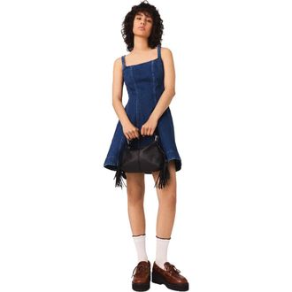 Maje Mini denim dress in Denim Blue at Nordstrom, Size 36 Eu