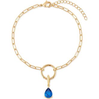 Brook & York Colette Mini Teardrop Birthstone Bracelet in Gold/September at Nordstrom