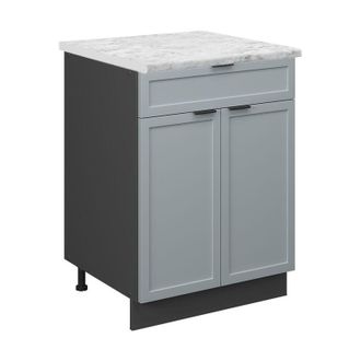 Vicco Mueble Bajo De Cocina Fame-line, Azul Claro-gris, 60 Cm Con Caj&oacute;n, Et M&aacute;rmol Vicco