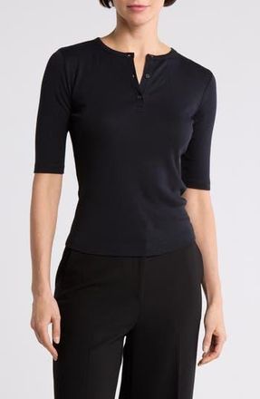 Vince Elbow Sleeve Henley in Coastal at Nordstrom Rack, Size X-Small
