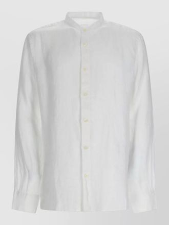 120% Lino linen shirt long sleeves mandarin collar