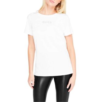 HUGO BOSS Dames/Dames Diamante Logo T-Shirt (Wit)