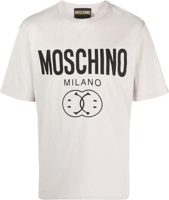 Moschino logo-print organic-cotton T-shirt - men - Organic Cotton - 54 - Grey