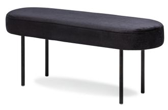 Nordlys Banco estilo escandinavo en acero y terciopelo negro