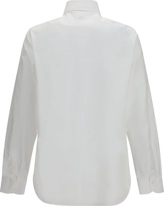 Finamore Mens 170 A 2 Tailored Shirt White Popeline Cotton