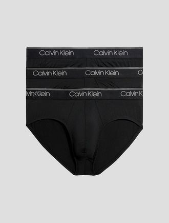 Calvin Klein Mens Micro Stretch 3-Pack Hip Brief - Black - XL