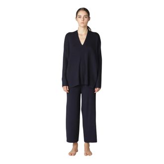 Sminfinity Pliss&eacute; V-hals trui - Dames - Truien - Blauw - Maat: XS Katoen