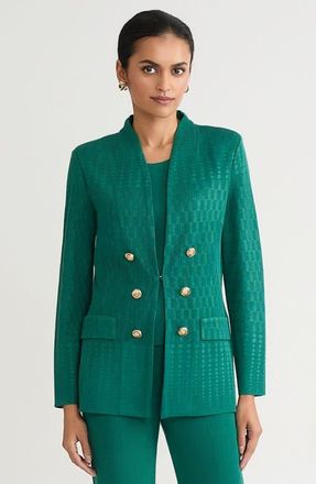 Ming Wang Tailored Tonal Multi-Stitch Knit Jacket in Everest at Nordstrom, Size X-Large P