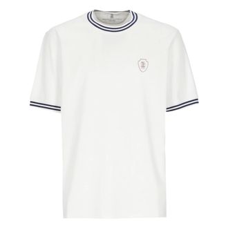 Brunello Cucinelli Brunello Cucinelli, T-Shirts, male, White, Size: L Solomeo Coat of Arms T-Shirt