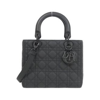 Dior Pre-owned Lady Dior Handtas - Dames - Pre-owned - Zwart - Maat: ONE Size Leer