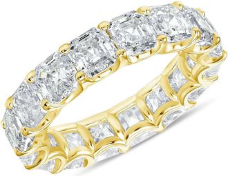 Pompeii3 10 1/2 Ct Asscher Cut Moissanite Eternity Ring Wedding Band 10k Gold