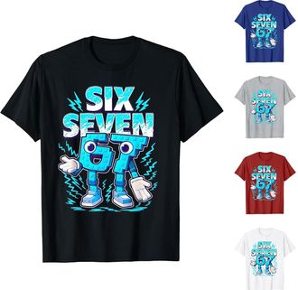Generic Funny Meme 67 Six Seven Number Kids Boys Girls Teens Funny Trendy 6 7 Hands T-Shirt Multicoloured Italian Brainrot Tops