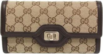 Gucci Pre-owned Luce 790034 Portafoglio lungo (bi-fold) - - Pre-owned - Donna - Beige - ONE SIZE