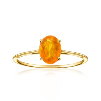 Ross-Simons Fire Opal Ring in 14kt Yellow Gold