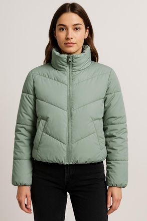 Only Steppjacke ONLY ONLAGNES LIFE SOLID PUFFER OTW ZL, Damen, Gr. L, gr&uuml;n (lilypad), Steppware, Obermaterial: 100% Polyester, unifarben, regular fit, Jack