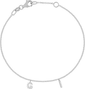 Bony Levy Monroe Reflecting Personalized Bracelet in 18K White Gold - 2 Charms at Nordstrom, Size 7