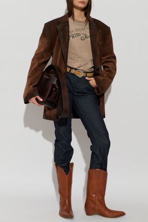 Acne Studios T-shirt With Print, Womens, Brown