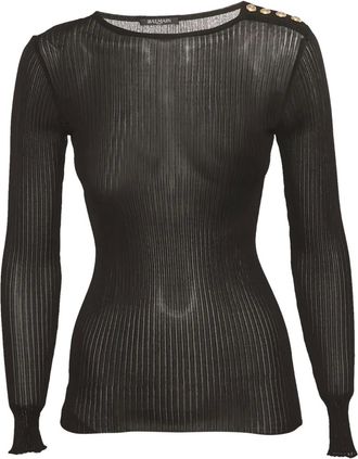 Balmain Top a maniche lunghe - Nero