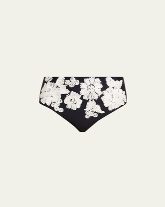 SIMKHAI Francie Floral High-Waist Bikini Bottoms