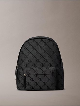 Calvin Klein Mens Monogram Jacquard Backpack - Black