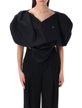 Vivienne Westwood Black Orb-embroidered Blouse