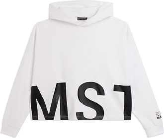 Freddy Felpa cappuccio cropped oversize con stampa MST