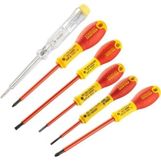 OEM Juego De 6 Destornilladores Aislados Fatmax 0-65-443 De 1000 V - Hojas De Acero, Mangos De Agarre Suave Y Protecci&oacute;n De Poliamida - Fabricados En Fran