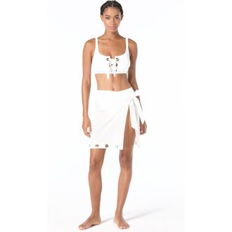 Michael Kors Grommet Solids Pareo in White at Nordstrom, Size X-Small