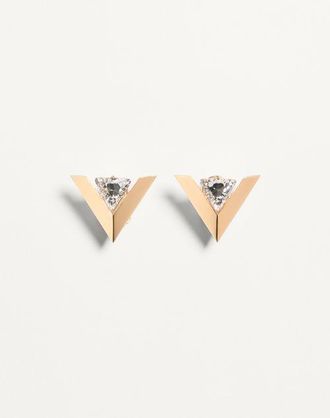 Valentino Garavani Je Les V Metal And Crystal Earrings Wo