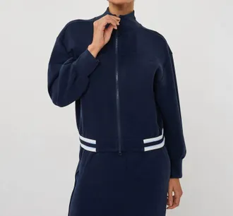 Esqualo Cardigan Bomber Modal Jacket In Navy