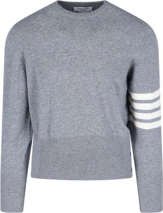 Thom Browne Loopback 4-Bar Sweater - Light Grey