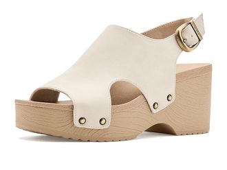 Dr. Scholls Wrenlee Womens Sandals Whitecap Beige : 8.5 M, Faux Leather