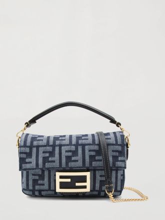 Fendi Borsa Baguette Fendi in denim con monogram FF jacquard