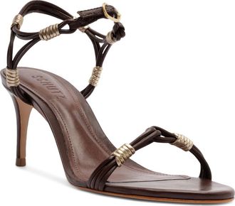 Schutz Nara Ankle Strap Sandal in Root Brown at Nordstrom, Size 5.5