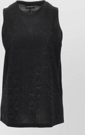 Emporio Armani cotton tank round neck geometric pattern