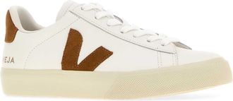 Veja Womens White Leather Campo Sneakers Whitecognac