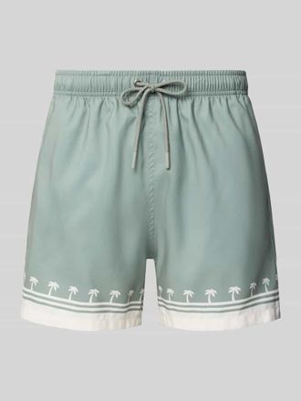 Boardies Badehose mit elastischem Bund Modell Shore Palm in Khaki, Gr&ouml;&szlig;e XXL