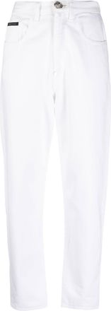 Philipp Plein high-waisted mom-fit jeans - women - Cotton/Cotton - 29 - White