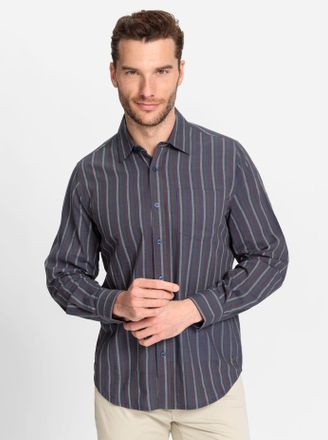 Catamaran Langarmhemd CATAMARAN, Herren, Gr. 39/40, Normalgr&ouml;ssen, blau (rauchblau, gestreift), 100% Baumwolle, gemustert, gestreift, k&ouml;rpernah, Hemden Langarmh