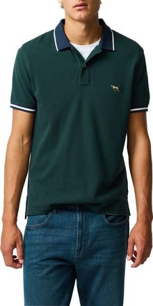 Rodd & Gunn New Lynn Sports Fit Tipped Cotton Piqu&eacute; Polo in Forest at Nordstrom, Size Xxx-Large