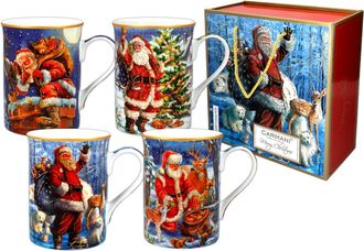 OEM Carmani, 4 Tazas Navide&ntilde;as - Pap&aacute; Noel