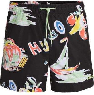 HUGO BOSS Fully lined swim shorts with seasonal print