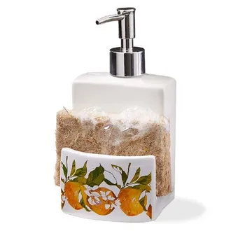 Tag Lemoncello Soap Dispenser Sponge Holder Multicolor Bone China in Orange at Nordstrom