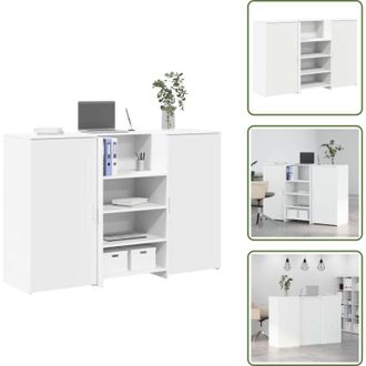 vidaXL The Living Store Banco Reception Bianco 155x50x103,5 cm in Legno Multistrato - Armadietto