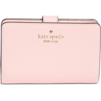 Kate Spade New York staci medium bifold leather wallet in Chalk Pink at Nordstrom Rack